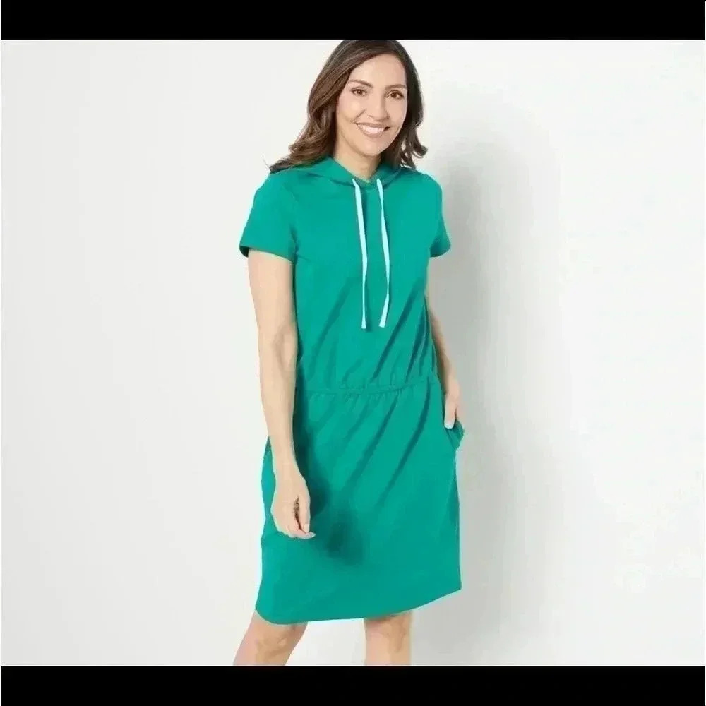 Jason Wu French Terry Short Sleeve Hoodie Dress